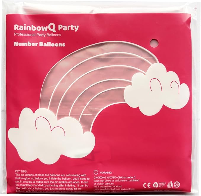RainbowQ Pink 4 Balloon Number 40 Inch 0-40 Foil Large Balloons | Big Mylar 4 - Image 9