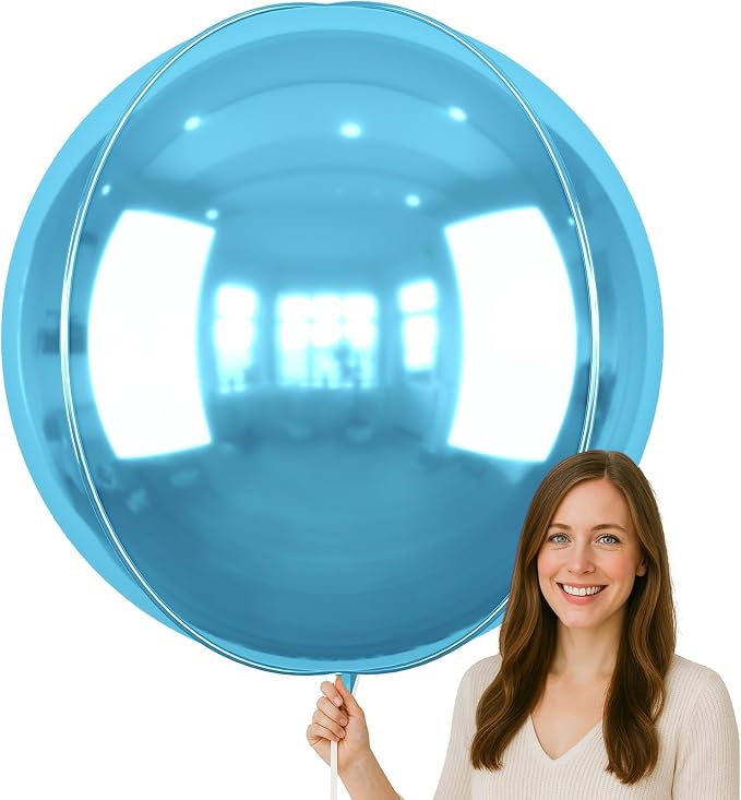 50 Inch Giant Light Blue Round Foil Balloons by vibzox