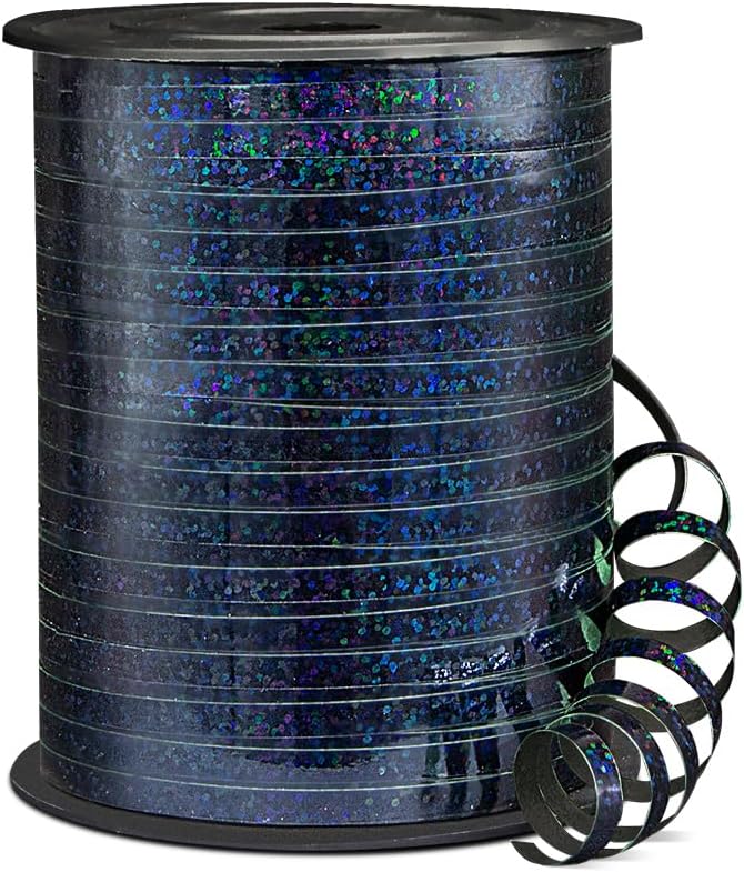 500 Yards Shiny Metallic Black Curling Ribbon by Isaspire