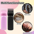 ELANE Hair Oiler Comb Bottle, 4PCS Root Comb Applicator Bottle 6oz (2Black+2Pink)