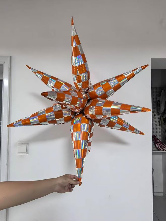 Orange Gingham Balloons Check Balloons Disco Ball Balloons Showgirl Life Party - Image 5