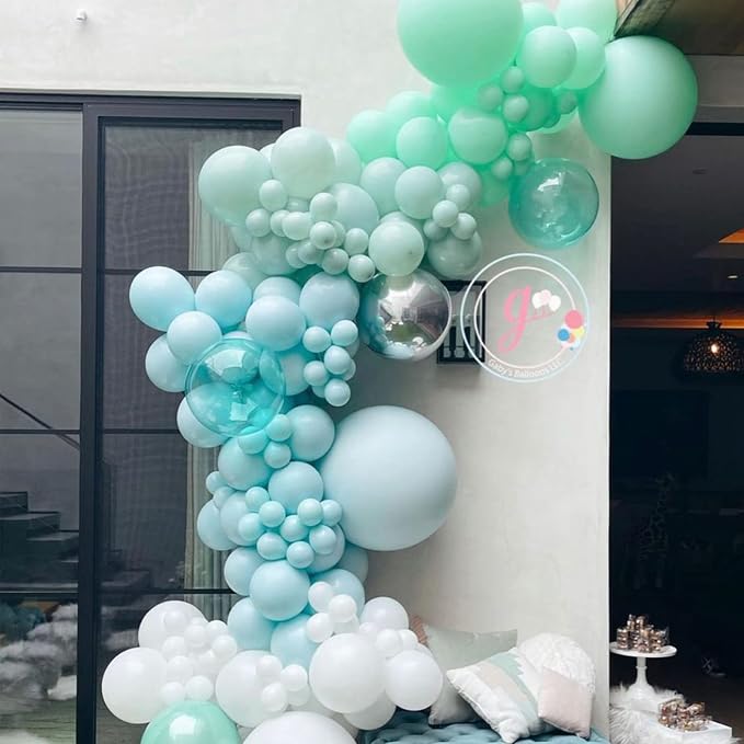 Voircoloria 130pcs Mint Green Balloons Garland Arch Kit, 18 12 10 5 Inch | - Image 4