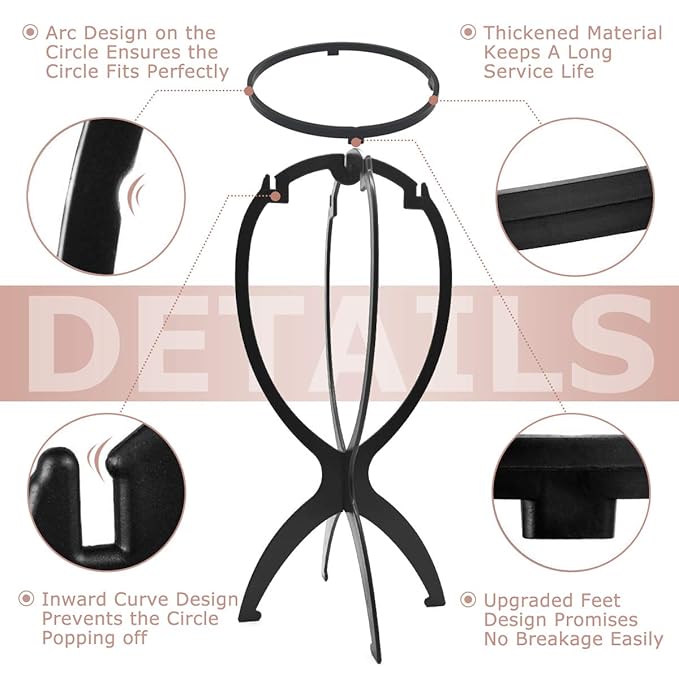 Dreamlover Wig Head Stand for Travel, 2 Packs