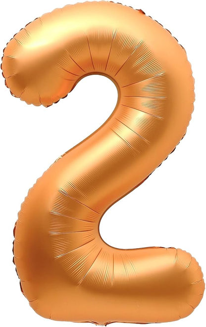 Number 2 Balloon, 40 Inch Orange Large Big Foil Number Balloons by VHUWE