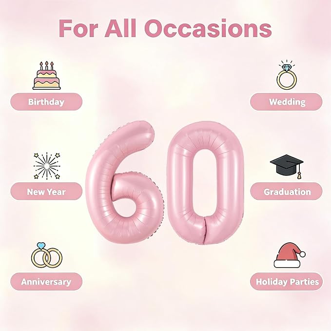 Number Balloons Pink Party Balloon - Image 5