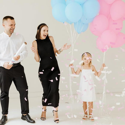 Pink and Blue Balloons 100 Pack 12 inch Pastel Pink Blue White Latex Party - Image 6