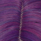 BUFASHION 14" Women Short Dark Purple Kinky Straight Cosplay Synthetic Wigs With Air Bangs 46 Colors Available (Ombre Dark Purple)