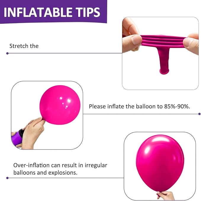 Firomi Small Hot Pink Balloons 5-inch 100 Pack | Helium Round Thicken Latex - Image 6