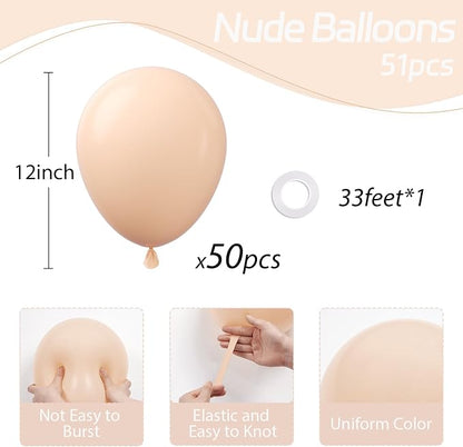 Nude Balloons 12 inch, Baby Shower, Gender Reveal, Birthday Party Decorations - Image 2