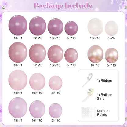 Dusty Purple Balloon Arch Kit for Baby Shower Bridal Shower Decorations | - Image 5