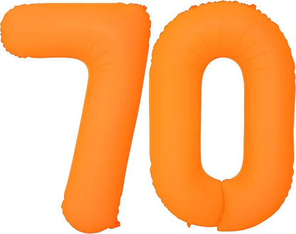 Orange Birthday Number 70 Balloon 40IN Fluorescent Orange 70 Balloon | by YOIOZAIZAI