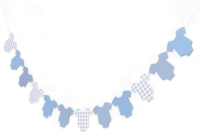 Blue Bodysuit Banner, Baby Shower Decoration | Girl Boy Baby Shower Decor - Image 6