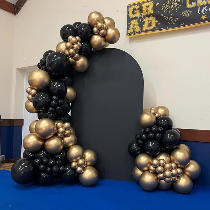 Black and Gold Balloon Arch Kit - Image 9