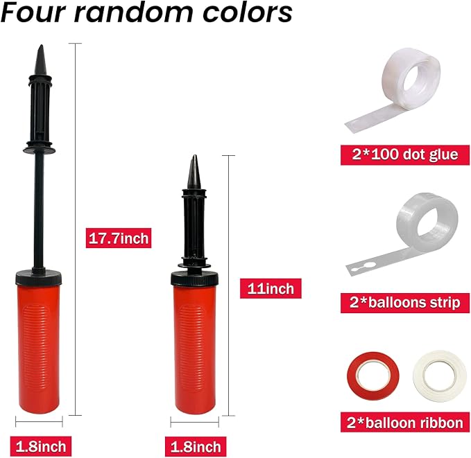4pcs Balloon Pump Hand Held Inflator Air Pump - Image 3