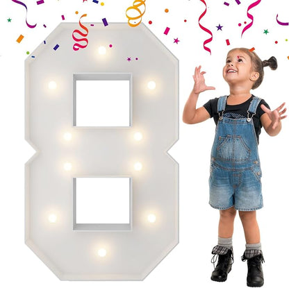 3FT Light Up Numbers Letters, Mosaic Numbers by MerryMosaics