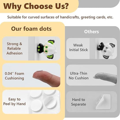 400 PCs 1mm Thin Double Sided Foam Dots 0.3" Adhesive Foam Tape - Image 4