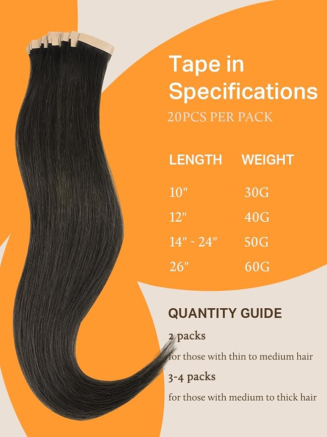 DOORES Hair Extensions Real Human Hair, Mocha Brown 20pcs 50g 16 Inch, Tape in Hair Extensions Straight Skin Weft Tape in Human Hair
