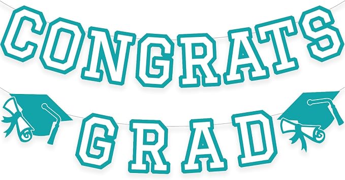 Congrats Grad Banner Graduation Party Banner Decoration Hanging Garland High by Unknown