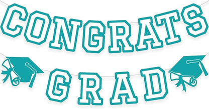 Congrats Grad Banner Graduation Party Banner Decoration Hanging Garland High by Unknown