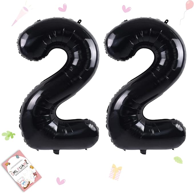 40 inch Number Balloon 0-9 Black Large Number 22 Balloons, Digital Balloons by Smlpuame