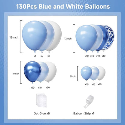 Blue Balloons Arch Kit, Baby Blue Latex Balloons - Image 3