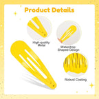 2 Inch Yellow Hair Clips Barrettes Metal Snap Clips for Women Durable Water Drop Ideal Hair Accessories for Hairdressing Wedding and Everyday Use 20 pcs