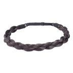 DIGUAN Chubby Narrow Synthetic Hair Braided Headband Classic Chunky Plaited Braids Elastic Stretch Hairpiece Women Girl Beauty accessory, 58g (Brunette Brown)
