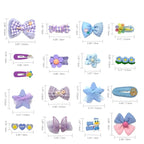 Hair Clips for Girls 18 Pcs No Slip Assorted Barrettes for Kids Bows Blue Purple Cute Hair Accessories for Little Girls Teens Toddlers Child Kids Gifts