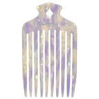 15N Professional Afro Hair Pick for Ultimate Curl Definition, Ideal for Men, Women, and Kids, Cellulose Acetate Long Tooth comb 6.3 inch(16cm)(White purple, 1 PACK)