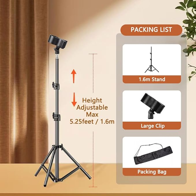 Hair Dryer Stand Holder Hands Free Adjustable Blow Dryer Stand with Universal Clamp Clip Sturdy Base