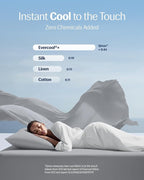 REST® Evercool®+ Cooling Pillowcases King - 2 Pillowcases for Sensitive Skin, Silver Infused Fabric for Hygienic Sleep, Silky Smooth for Curly Hair, High Elastic for Snug Fit (19x35 inches)