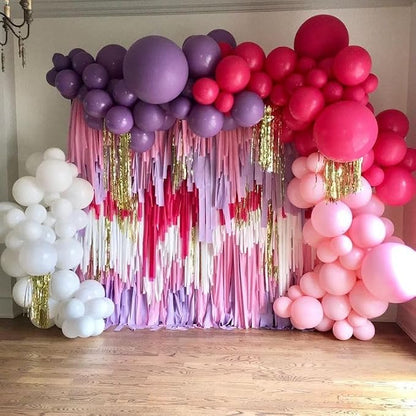 Paready Pink Blue Purple Balloons, 12 Inch Hot Pink Teal Blue Metallic Purple - Image 7