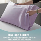 TELUS Pillow Cases King Size 2 Pack, Bamboo Rayon & Lyocell Pillowcase with Envelope Closure, Cooling Breathable Pillow Cover for Hot Sleeper & Night Sweats, 20x40 inch, Light Purple