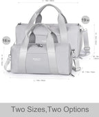 Gym Bag for Men and Women with Shoe Compartment & Wet Pocket - Duffle Bag for Travel Sports Fitness Workout Athletic, 19" Medium, Neutral Grey