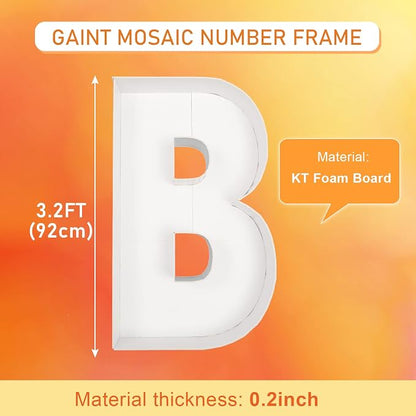 Marquee Letters 3FT Tall Mosaic Balloon Frame Pre-Cut Foam Board Letter B | - Image 2