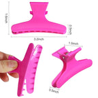 Ondder Purple Hot Pink Butterfly Hair Claw Clips for Styling & Sectioning - Pro Clamp Clips for Makeup, Cutting & Coloring - Hair Accessories for Women & Girls