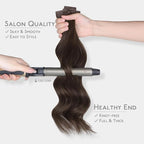 WENNALIFE Invisi Edge Tape in Hair Extensions Human Hair, 20 Inch 50g 20pcs Light Dark Brown Invisible Luxury Remy Hair Extensions Natural Seamless Injected Tape Ins Straight Extensiones De Cabello Hu