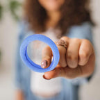 Burlybands Large Hair Ties for Thick, Heavy or Curly Hair - Non-Slip, Non-Damage, Seamless Women's Ponytail Scrunchies - Light Blue, 3 Pcs