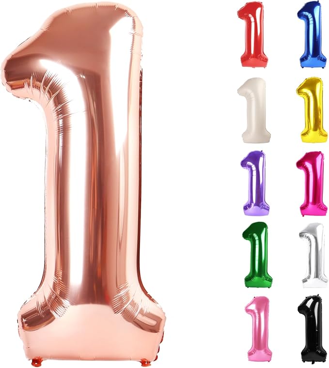 Rose Gold Number 1 Balloon 40 Inch by IWERP