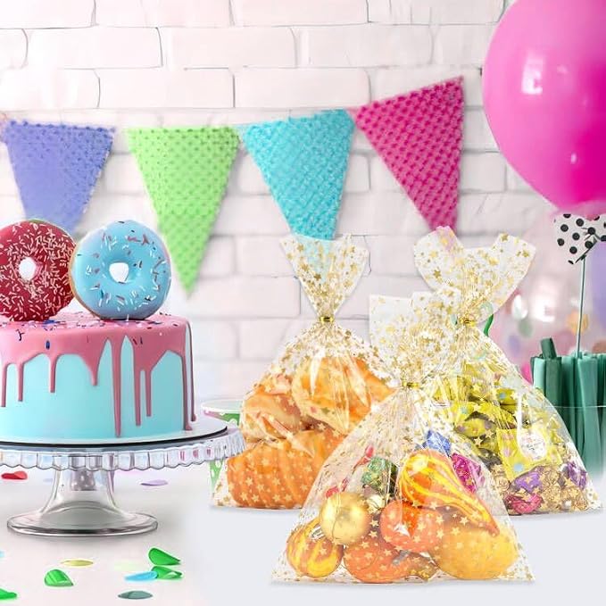 COQOFA 9"X 12" Gift Wrap Cello Cellophane Treat Bags Party Favor bags Clear - Image 5