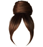 Hairuwear Hairdo Trendy Fringe and Bun Hairpiece With Fashionable Bangs and Side Piece, R10 Chestnut