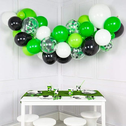 Black White Green Balloons, 12Inch Green White Latex Balloons Foootball Party - Image 4