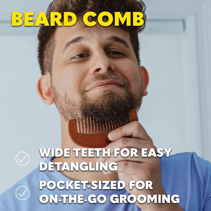 The Beard Club Enhanced Beard Growth Kit - Derma Roller, Beard Growth Oil (2PK), Sandalwood Beard Balm, Comb - Gift Set