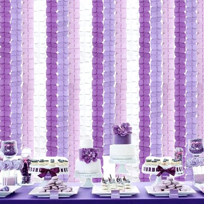 Purple White Lavender Party-Decorations Streamers-Garland - Image 2