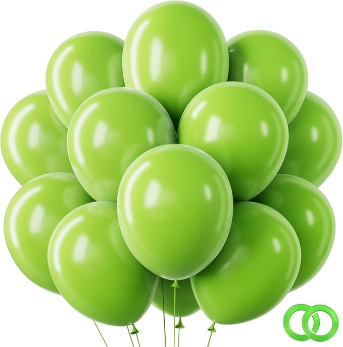 RUBFAC Lime Green Balloons 65pcs, 12 Inch Light Fruit Neon Green Party Balloon by RUBFAC