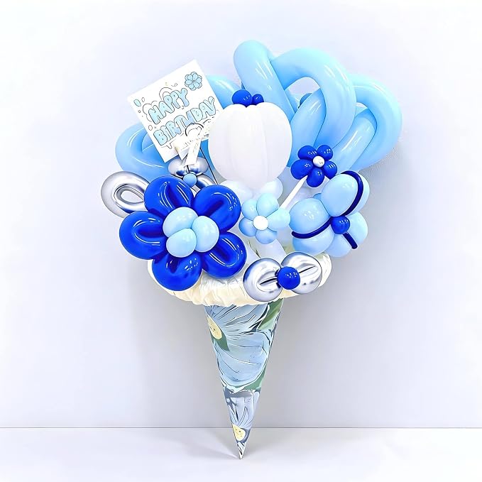 260 Blue Long Balloons for Balloon Garland Thickening Skinny Latex Twisting - Image 8