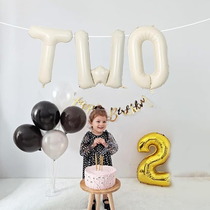 40 Inch Beige Letter Balloon, Cream White Sand Alphabet - Image 5