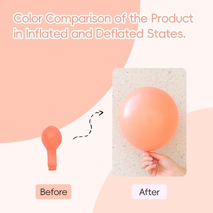 Peach Balloons 12 inch, Peach Latex 50pcs Party Balloons | Baby Shower - Image 3