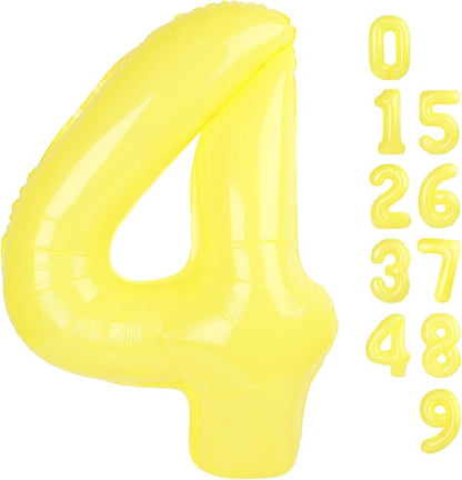 4 Balloon Number 40 Inch Yellow Balloons by Mluchee