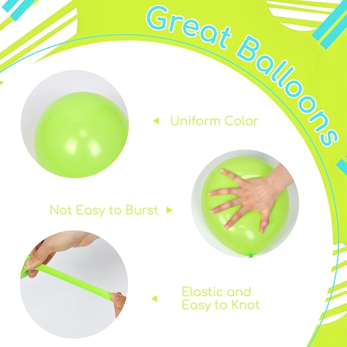 60pcs 12inch Blue and Green Balloons - Image 3